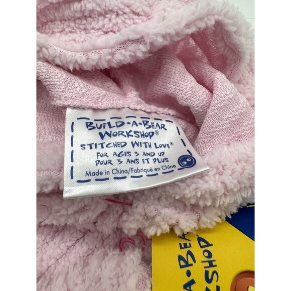 Build A Bear Soft Baby Pink Chenille Embroidered Bath Robe w Original Tag - Picture 5 of 5